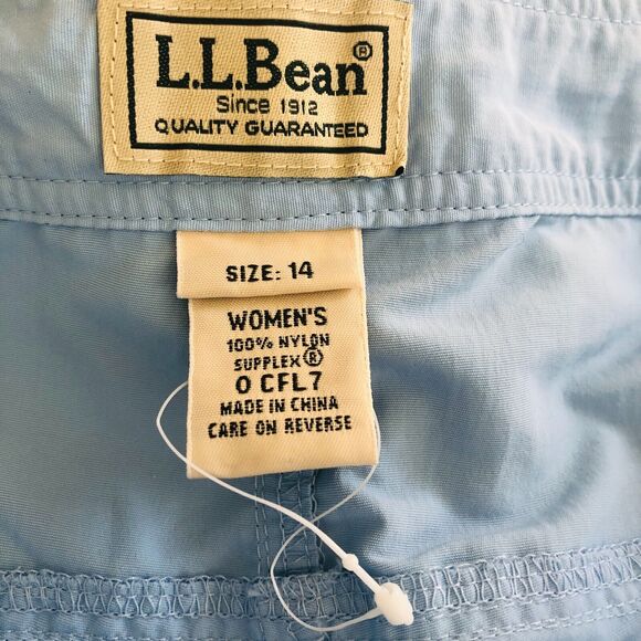 LL Bean Skort Blue Mini Skirt Short Nylon Zip Fly Skirt - Picture 2 of 8